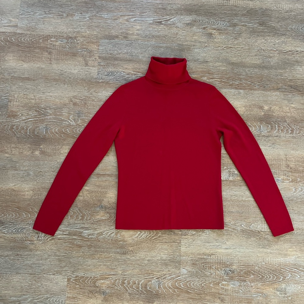 Brooks Brothers Italian Merino Wool Turtleneck Sweater | Red | Size Medium